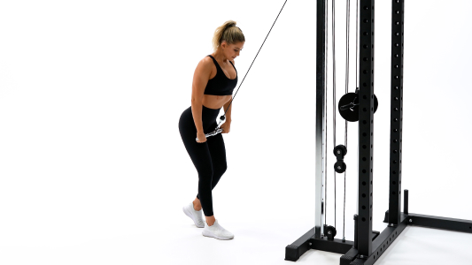 Straight bar cable tricep pushdown