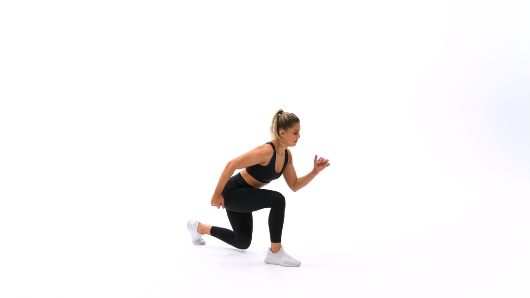 Switch feet to drop lunge
