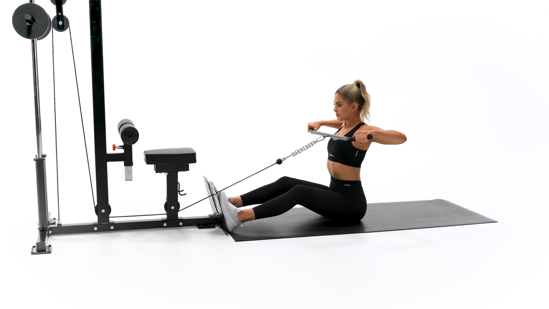 Wide seated cable row